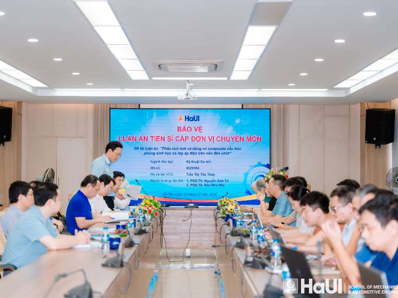 NCS Trần Thị Thu Thủy bảo vệ thành công luận án tiến sĩ cấp đơn vị chuyên môn về nghiên cứu vỏ composite phỏng sinh học