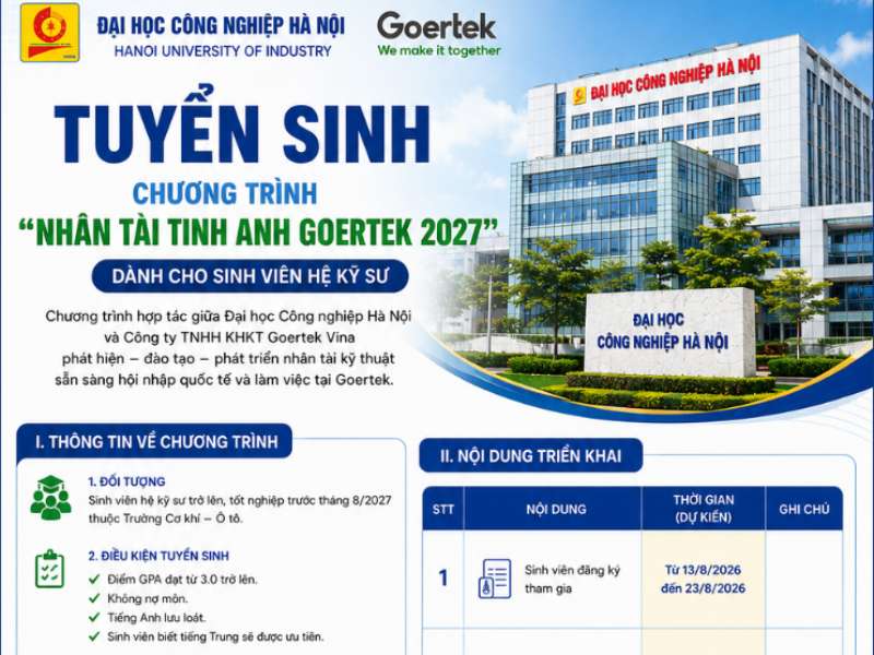 Chương trình “Nhân tài tinh anh Goertek 2027” dành cho sinh viên hệ Kỹ sư