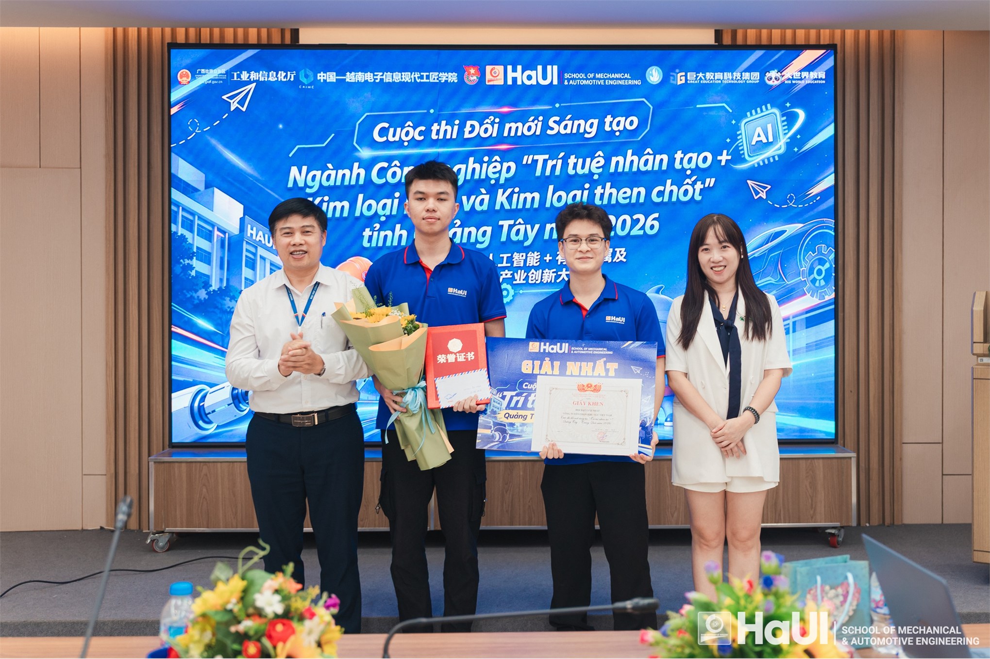 Chung kết cấp trường cuộc thi Đổi mới sáng tạo “Trí tuệ nhân tạo +” Quảng Tây năm 2026: Khởi nguồn những giải pháp AI đột phá của sinh viên Trường Cơ khí - Ô tô