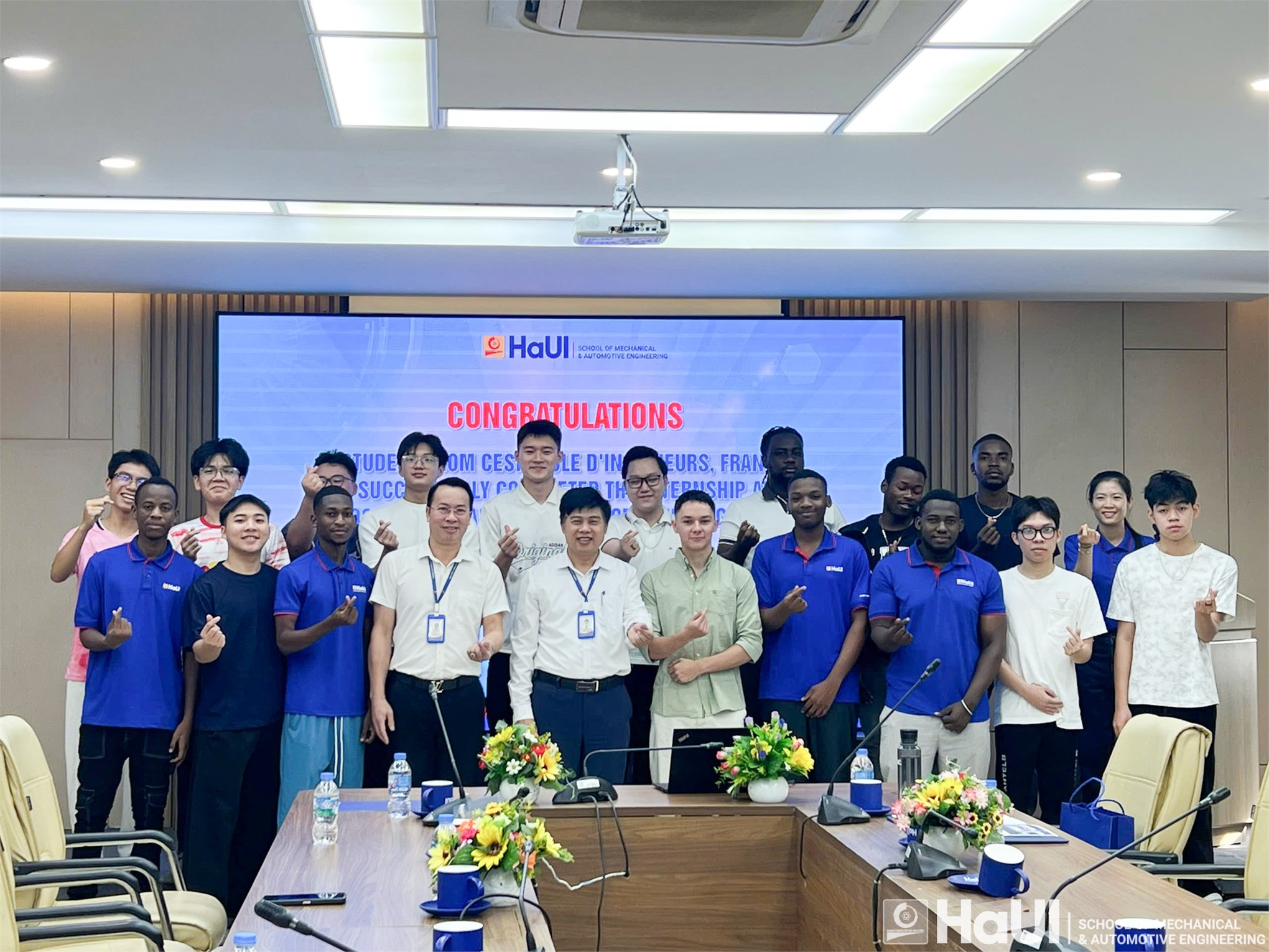 School of Mechanical and Automotive Engineering held the closing ceremony of the internship and awarded a certificate to the student from CESI École d'Ingénieurs (France)
